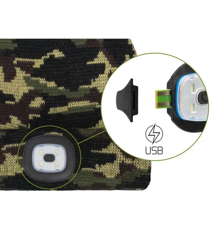 Delphin CamouLed Wintermütze Unisize Haube mit Beleuchtung-Kappen & Hauben-JJ-Fishing