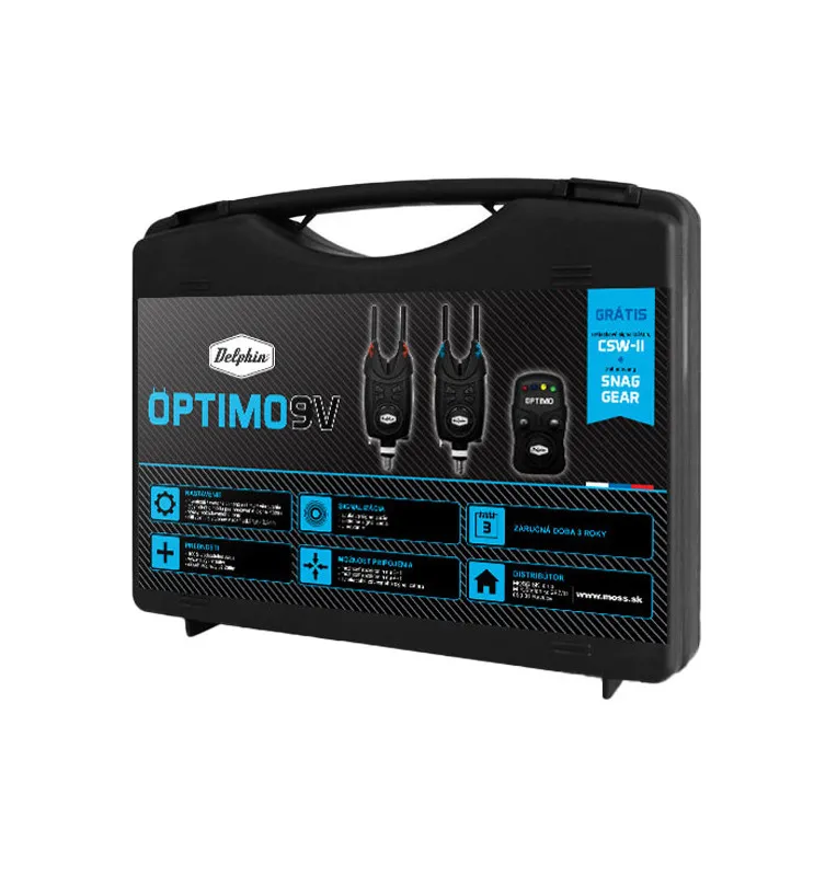 Delphin Optimo 9V 2+2+1 Radio Bite Alarm Complete Set with Pendulum Bite Alarm and Snag Ears Bite Alarm-Bite Alarms & Bobbins...