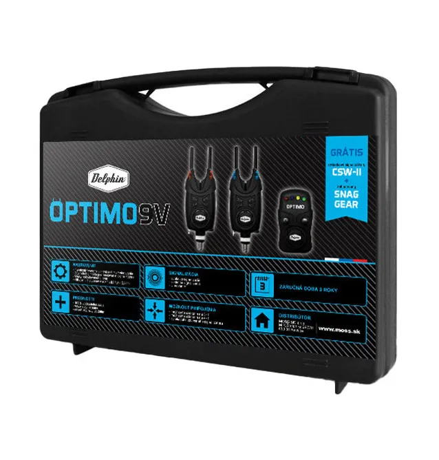 Delphin Optimo 9V 2+2+1 Radio Bite Alarm Complete Set with Pendulum Bite Alarm and Snag Ears Bite Alarm-Bite Alarms & Bobbins...