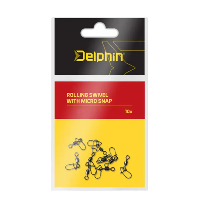 Delphin Rolling Swivel with Micro Snap 10 Stück Größe 10 Karabiner Wirbel-Swivels-JJ-Fishing