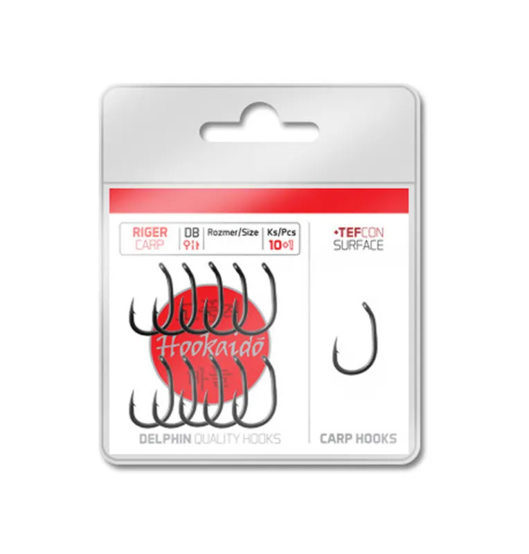 Delphin HKD Riger Tefcon Hooks 10+1 Stück Größe 4 Barbed Teflon Karpfen Angelhaken-Hook & Co-JJ-Fishing