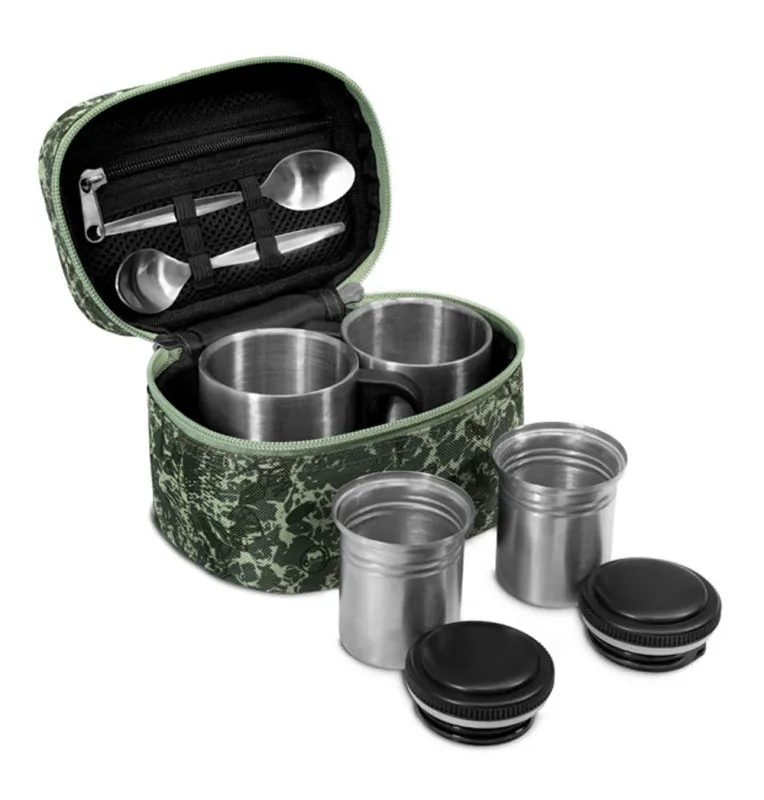 Delphin CoTEA Bag Camo C2G Kaffee & Tee Set mit Edelstahl Becher und Löffel-Outdoor Cooking-JJ-Fishing