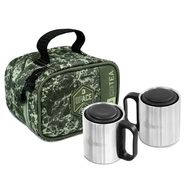 Delphin CoTEA Bag Camo C2G Kaffee & Tee Set mit Edelstahl Becher und Löffel-Outdoor Cooking-JJ-Fishing