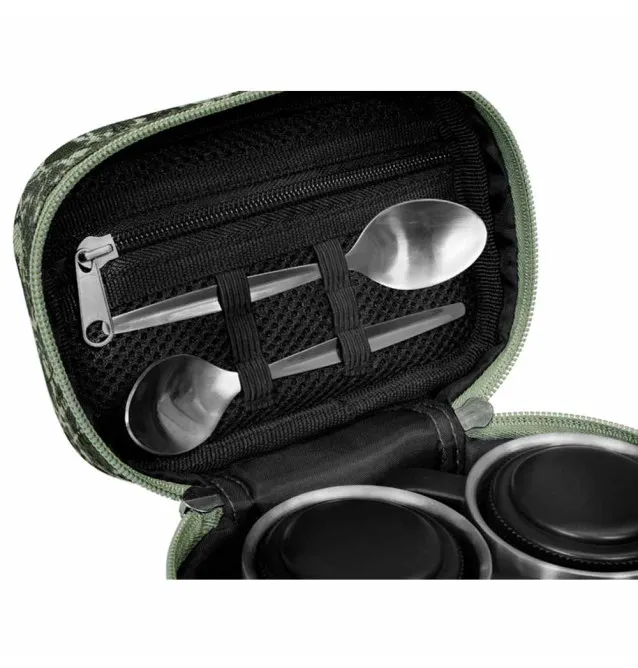 Delphin CoTEA Bag Camo C2G Kaffee & Tee Set mit Edelstahl Becher und Löffel-Outdoor Cooking-JJ-Fishing