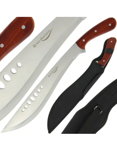 Anglo Arms Kukri Machete 572 - 20.75" Machete with Wooden Handle and Case (572)-Messer-JJ-Fishing