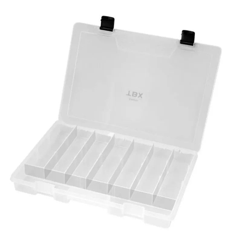 Delphin TBX One Kunstköderbox 350-8P Clip 350x250x38mm Tacklebox Köderbox transparent-Tackle Boxen-JJ-Fishing