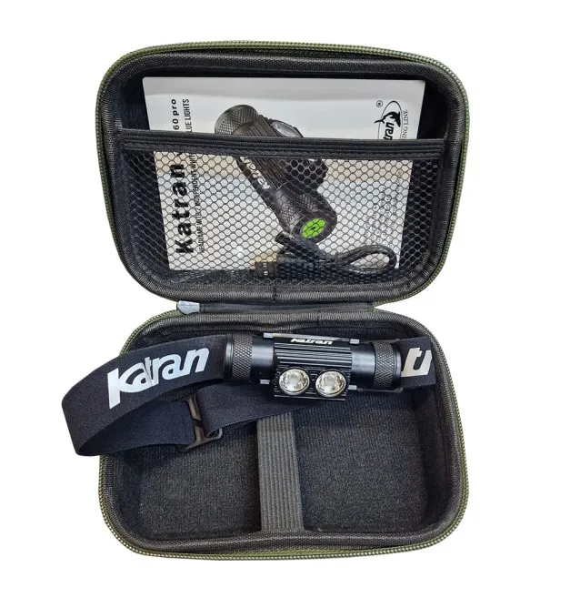 Katran Headlamp W/B 460 Pro with hard case, battery and blue light-Lighting-JJ-Fishing