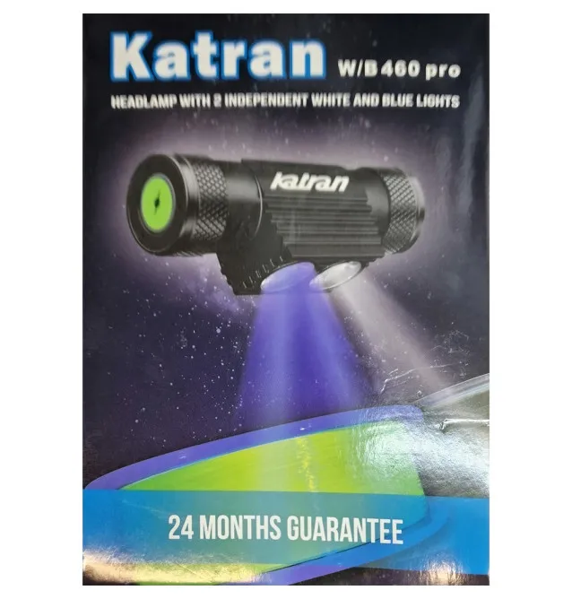 Katran Headlamp W/B 460 Pro with hard case, battery and blue light-Lighting-JJ-Fishing