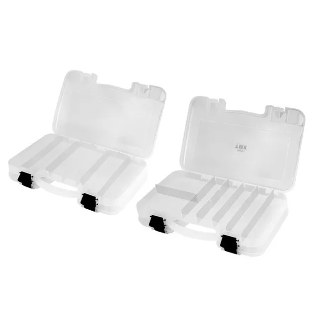 Delphin TBX Duo Kunstköderbox 298-12P Clip 298x220x57mm Tacklebox Köderbox transparent-Tackle Boxen-JJ-Fishing