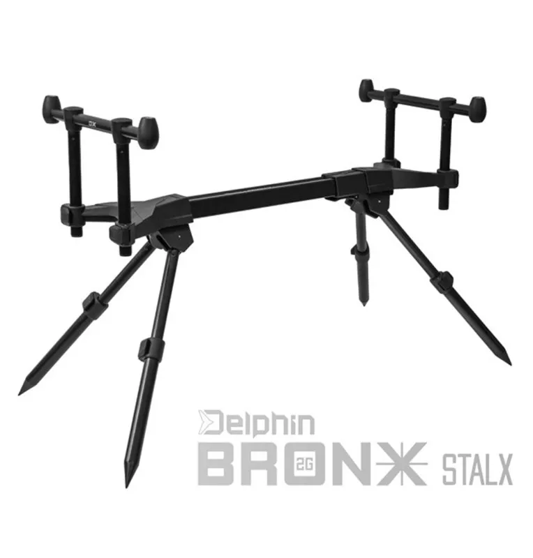 Delphin Bronx 2G Stalx Rod Pod schwarz Rutenauflage British Style-Rod Pod´s, Banksticks & Buzzerbars-JJ-Fishing