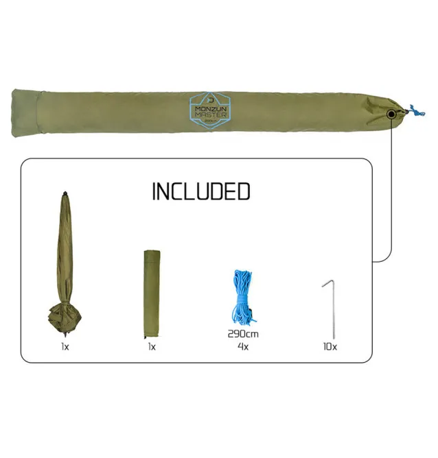 Delphin Monzun Master umbrella with side wall Fishing umbrella Extra Stable with anchors-Umbrellas & Tents-JJ-Fishing