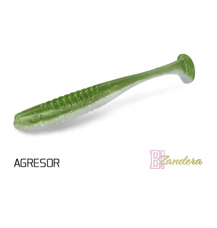 Delphin Bomb! Gummiköder Zandera UVs Agresor 5 Stück 10cm Active Salted Gummifische Raubfisch Köder Soft Bait-Gummifische / G...