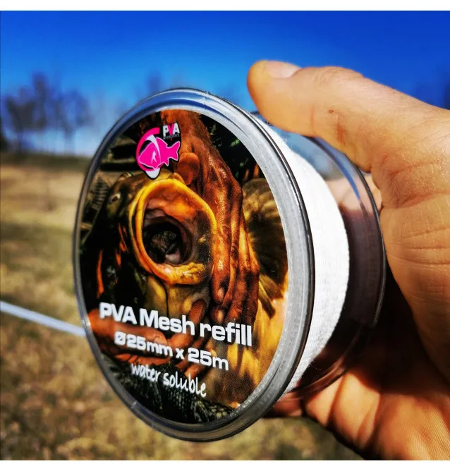 PVA Hydrospol PVA Mesh Refill 25m 25mm Slow Melt Reißfestes Material Wasserlöslich-PVA-JJ-Fishing