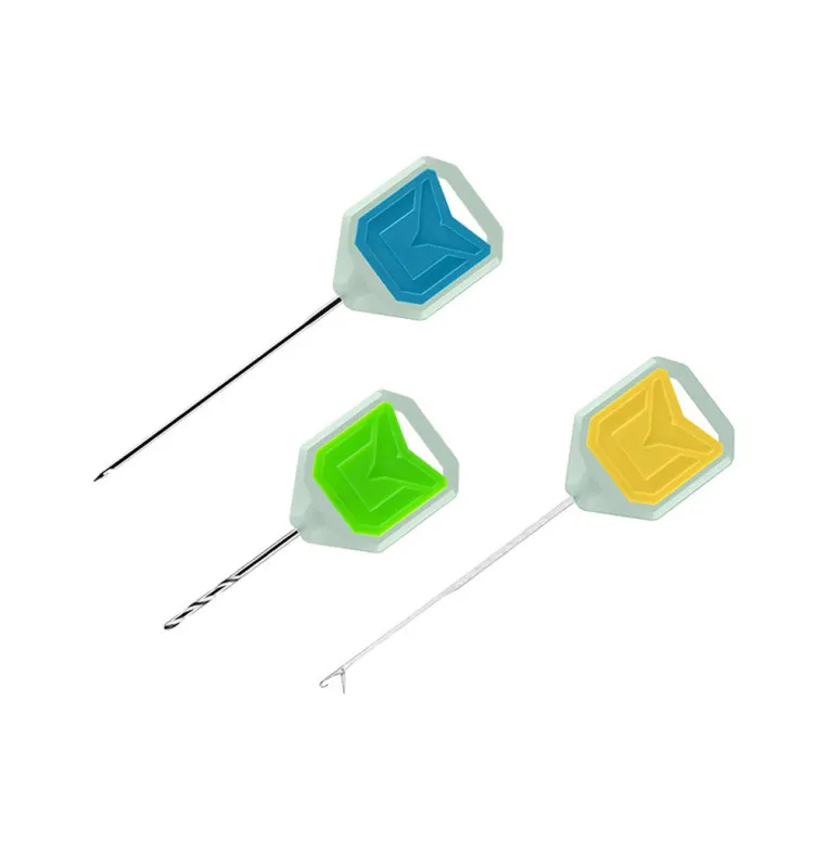Delphin T-end Grip 3XF Fluo Needle Set und Bohrer Fluoreszierend Boilienadel-Werkzeuge-JJ-Fishing