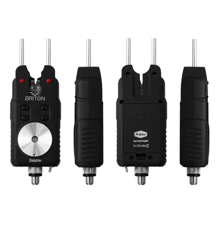 Delphin BRITON 2+1 Bissanzeiger Set 100% Wasserdicht Slim Design Black Edition Transportkoffer-Bite Alarms & Bobbins-JJ-Fishing