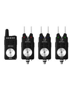 Delphin BRITON 3+1 Bissanzeiger Set 100% Wasserdicht Slim Design Black Edition Transportkoffer-Bite Alarms & Bobbins-JJ-Fishing