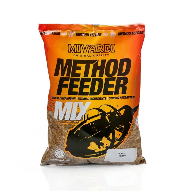 Mivardi Method Feeder Mix 1kg Black Halibut - Competition Bait, Wettkampf Köder, Stick Mix-M.F. Groundbait-JJ-Fishing