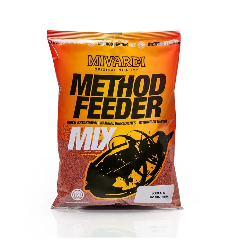 Mivardi Method Feeder Mix 1kg Krill & Robin Red - Competition Bait, Wettkampf Köder, Stick Mix-M.F. Groundbait-JJ-Fishing