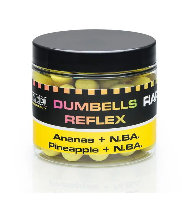 Mivardi Rapid Reflex Fluo Pop Up Dumbells Pineapple & N-Butyric Acid 70g - High Aromatic-Pop Up´s-JJ-Fishing