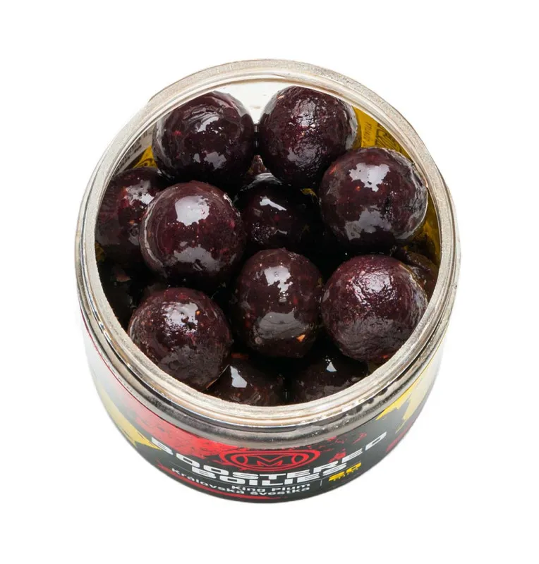 Mivardi Rapid Boostered Hookbaits King Plum 24mm Boilies 250ml Hakenköder Hochintensiev Gedipt-Hookbaits-JJ-Fishing