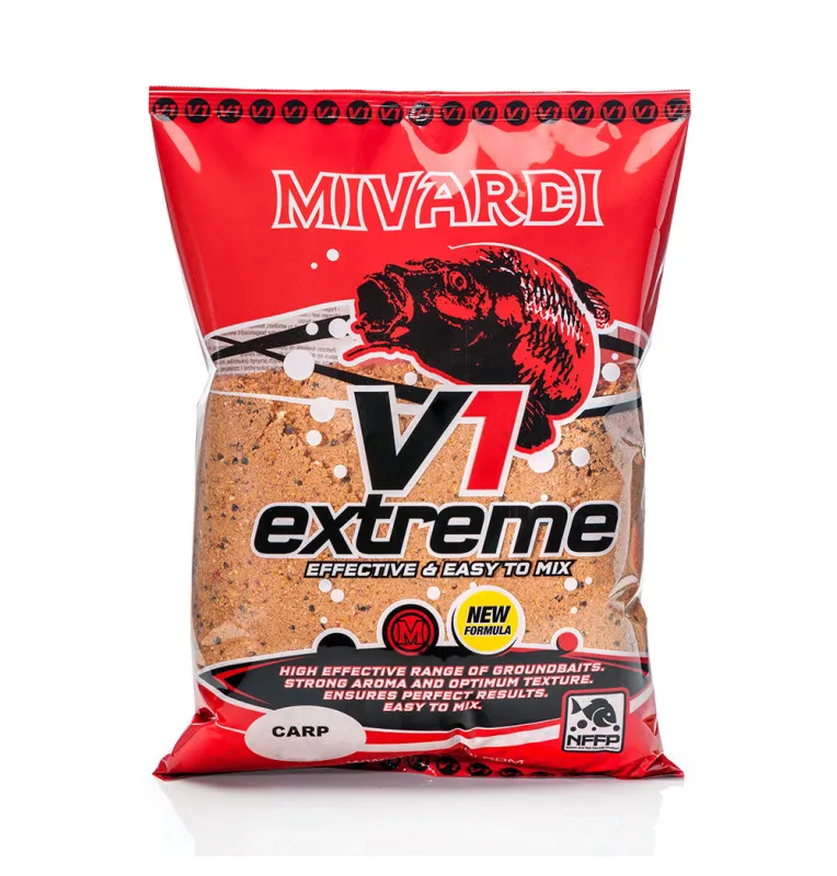 Mivardi V1 Extreme Strawberry Groundbait Carp 2850g New Formula Stickmix Staubfutter-Groundbait & Particle Food-JJ-Fishing