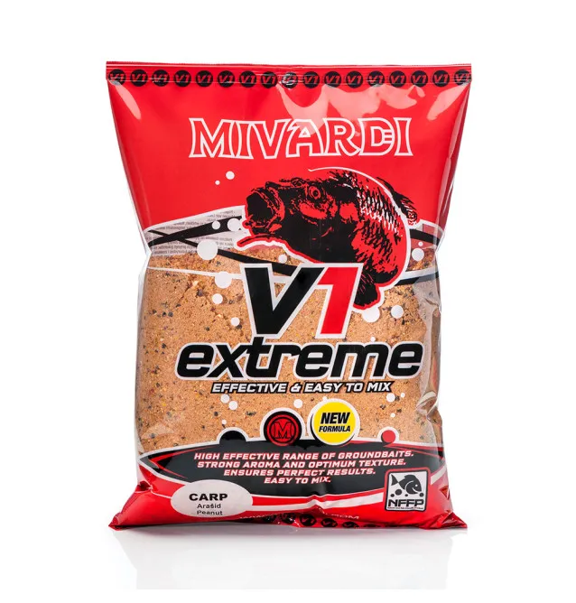 Mivardi V1 Extreme Carp Groundbait Peanut 2850g - Stickmix, Staubfutter-Groundbait & Partikelfutter-JJ-Fishing