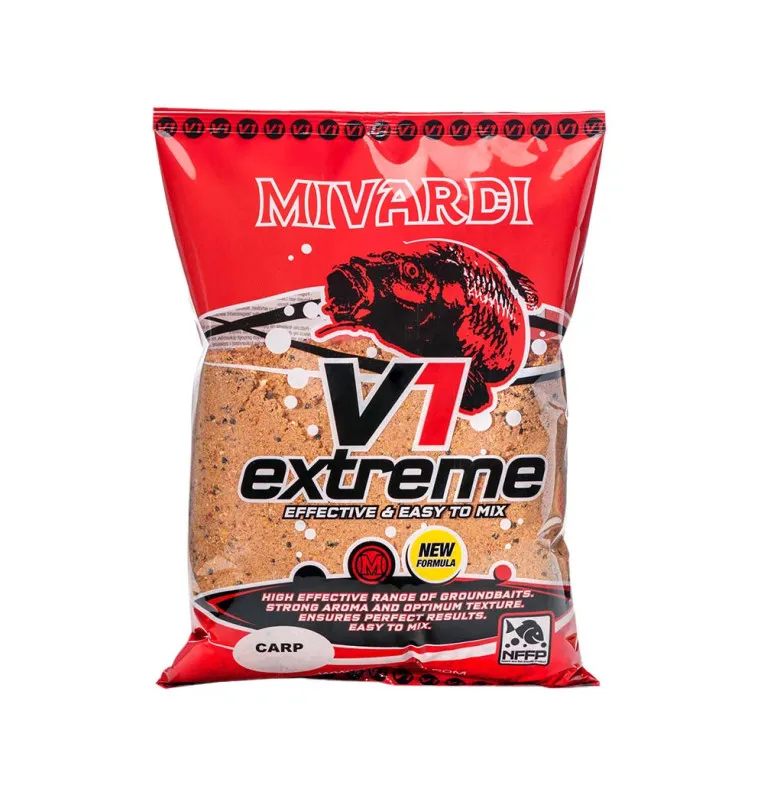 Mivardi V1 Extreme Carp Groundbait Black Mix 2850g - Stickmix, Staubfutter-Groundbait & Partikelfutter-JJ-Fishing