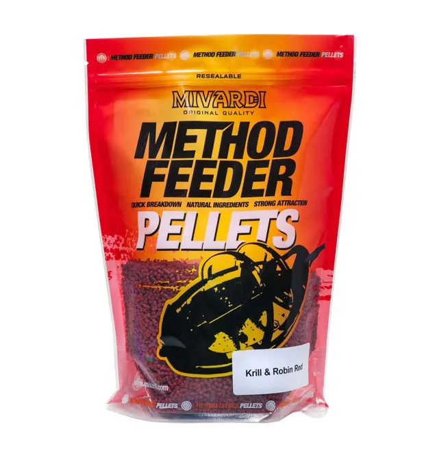 Mivardi Method Pellets Krill & Robin Red 750g - Competition Bait, Wettkampf Köder, Premium Pellet-M.F. Pellets-JJ-Fishing