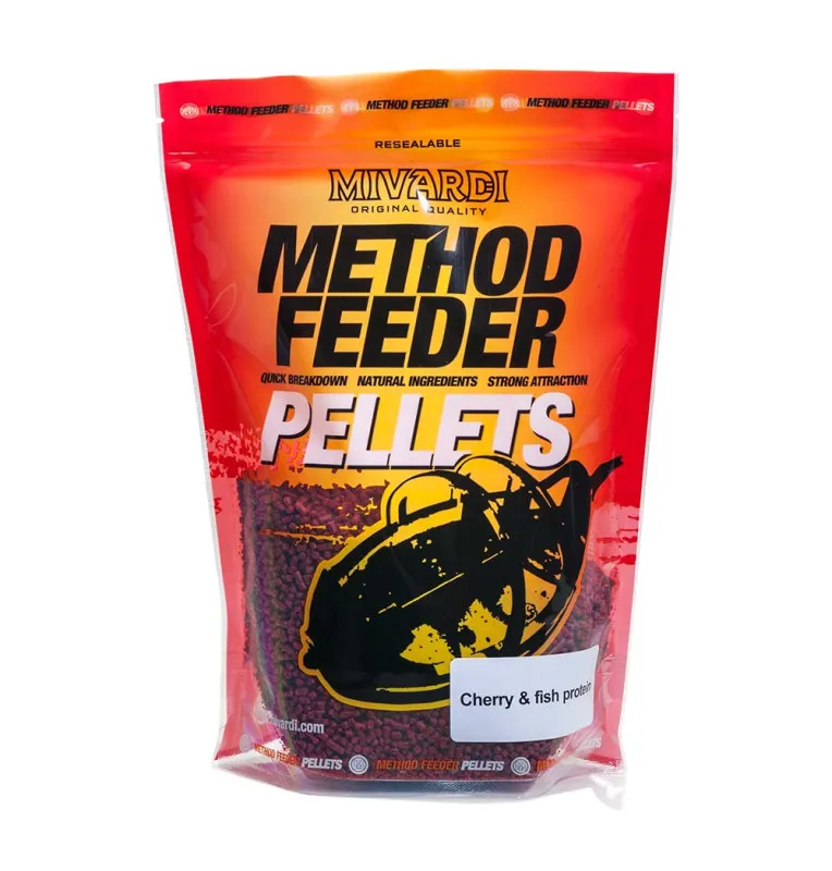 Mivardi Method Pellets Kirsche & Fisch Protein 750g - Competition Bait, Wettkampf Köder, Premium Pellet-M.F. Pellets-JJ-Fishing