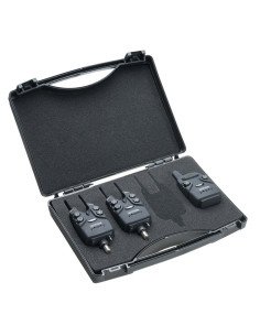 Mivardi MX9 2+1 Funkbissanzeiger Set inlusive Case - Wireless Bitealarm Set, Multicolor LED-Bissanzeiger & Bobbins-JJ-Fishing