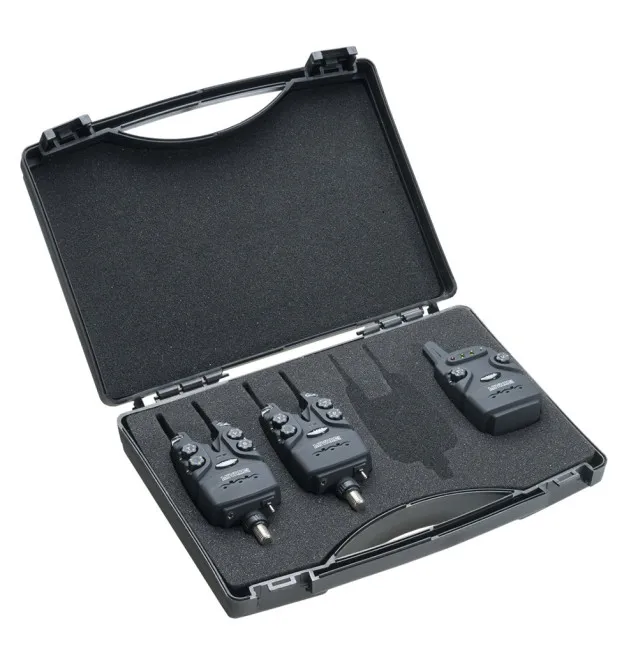 Mivardi MX9 2+1 Funkbissanzeiger Set inlusive Case - Wireless Bitealarm Set, Multicolor LED-Bissanzeiger & Bobbins-JJ-Fishing