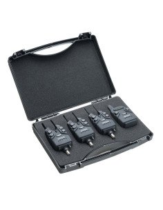 Mivardi MX9 Combo 3+1 Wireless Bitealarm Funkbissanzeiger Set Premium Qualität Multi Color LED mit Transportkoffer-Bite Alarm...