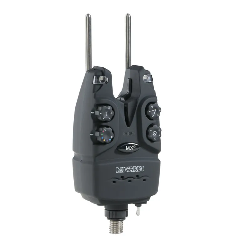 Mivardi MX9 3+1 Funkbissanzeiger Set inklusive Case - Wireless Bitealarm Set, Multicolor LED-Bissanzeiger & Bobbins-JJ-Fishing