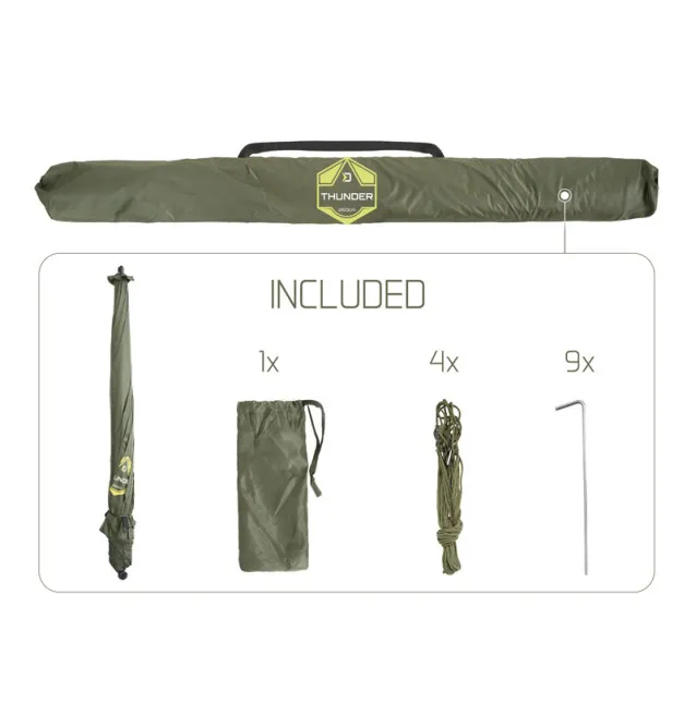 Delphin THUNDER FullWALL 250cm Brolly Regenschirm 360° Seitenwänden und Tür Angelschirm-Schirme & Zelte-JJ-Fishing