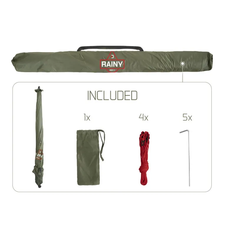 Delphin RAINY 250cm Regenschirm Quadratisch Angelschirm Grün Kippbar-Schirme & Zelte-JJ-Fishing