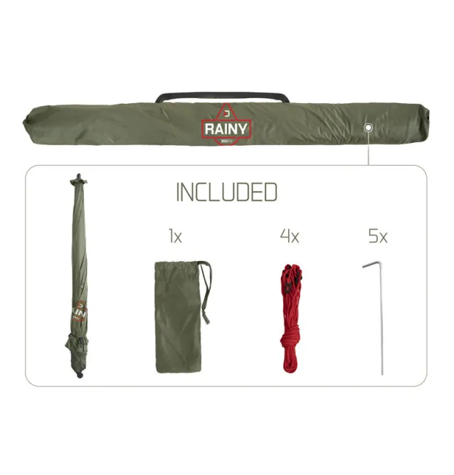 Delphin RAINY 250cm Regenschirm Quadratisch Angelschirm Grün Kippbar-Schirme & Zelte-JJ-Fishing