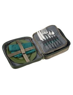 Mivardi Dinning Set Premium für 2 Personen - Geschirrset, Besteckset, mit Transporttasche-Outdoor Cooking-JJ-Fishing