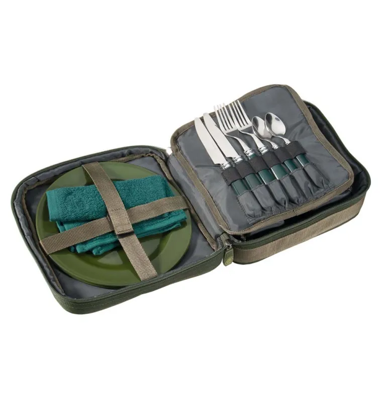 Mivardi Dinning Set Premium für 2 Personen - Geschirrset, Besteckset, mit Transporttasche-Outdoor Cooking-JJ-Fishing