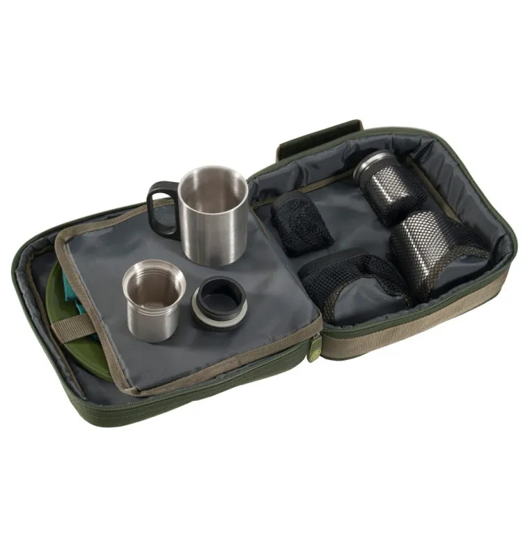Mivardi Dinning Set Premium für 2 Personen - Geschirrset, Besteckset, mit Transporttasche-Outdoor Cooking-JJ-Fishing