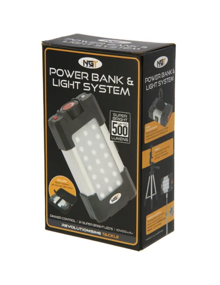 NGT Floodlight & Power Bank System 21+6 LED 500 Lumens with USB Rechargable 10400mAh Battery-Tent lamps-JJ-Fishing