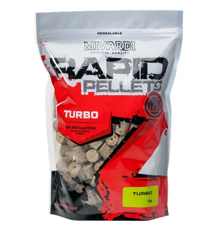 Mivardi Rapid Pellets Turbo 4mm 1kg - Extra schnell Auflösend, Futterplatz, Fast Spot-Pellets-JJ-Fishing