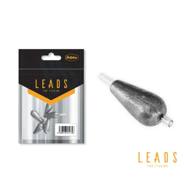 Delphin LEADS 3g Tropfenblei mit Schlauch 5 Stk. Angelblei Laufblei-Endtackle-JJ-Fishing