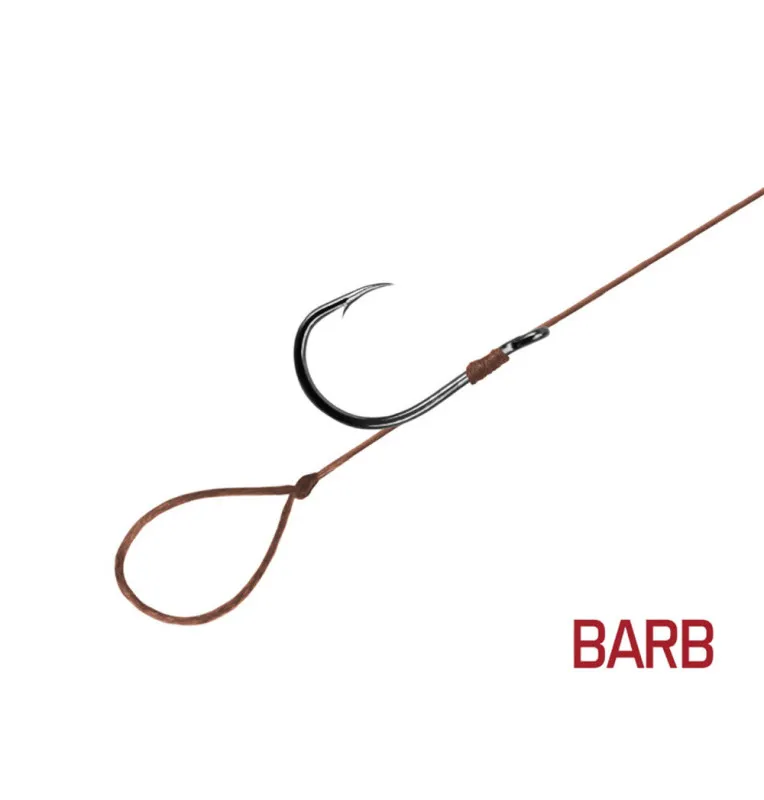 Delphin Proxi Loop Größe 6 Method Feeder Vorfach 6 Stk. 12cm 0,10mm BARBED Geflochten-Endtackle-JJ-Fishing