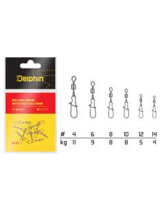 Delphin Rolling Swivel with Fastlock Snap BN/4 Angler Wirbel-Endtackle-JJ-Fishing