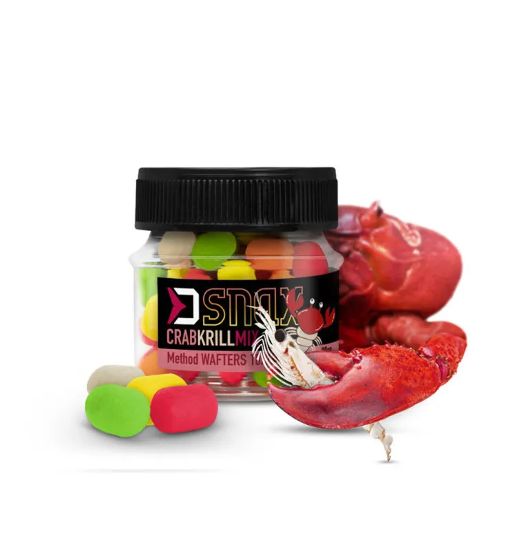 Delphin MIX D SNAX WAFTER Krabbe - Krill Dumbel 10x7mm 20g Method Feeder Multi Mix Angelköder-Köder-JJ-Fishing