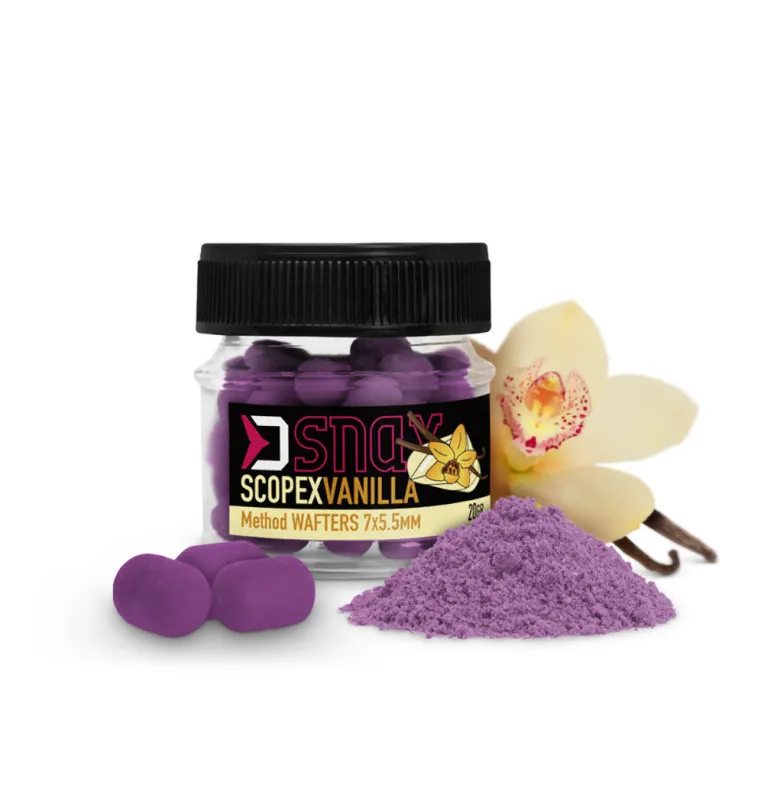 Delphin D SNAX WAFTER Scopex - Vanille Dumbel 10x7mm 20g Method Feeder Angelköder-Köder-JJ-Fishing