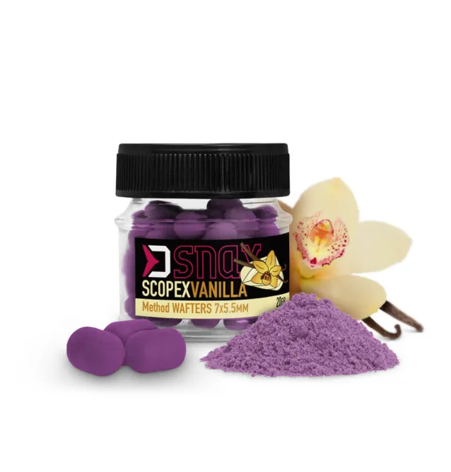 Delphin D SNAX WAFTER Scopex - Vanille Dumbel 10x7mm 20g Method Feeder Angelköder-Köder-JJ-Fishing