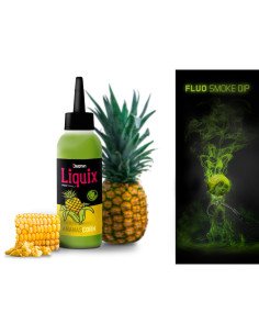 Delphin D SNAX Fluo LiquiX Smoke Sweet Corn - Ananas Liquid 100ml PVA Friendly Rauchwolken unter Wasser-Köder-JJ-Fishing
