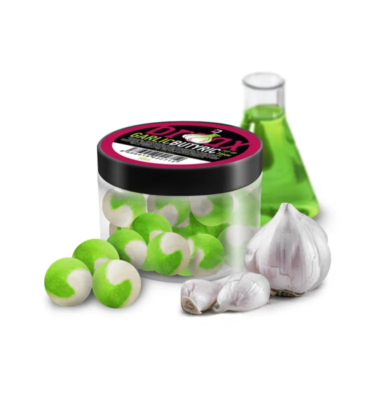 Delphin BreaX 16mm Pop Up Knoblauch - N-Butyric Acid 50g Duo Color Boilies Schwimmend-Bait-JJ-Fishing