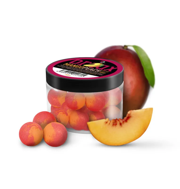 Delphin BreaX 16mm Pop Up Mango - Pfirsich 50g Duo Color Boilies Schwimmend-Köder-JJ-Fishing